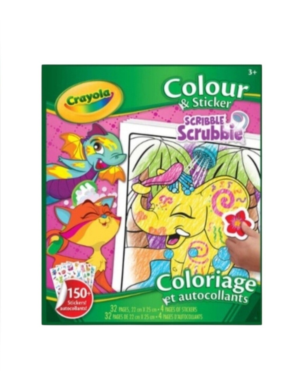 Crayola Scribble Scrubbie Colour & Sticker Book – 32 Pages, 150+ Stickers